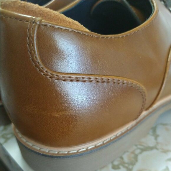 Steve Madden Onan Leather Oxford Shoes Men Size 10.5 Brown Lace Up Rubber Sole - Picture 10 of 10
